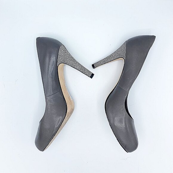 SAKS FIFTH AVE SELENA SMOKE STINGRAY LEATHER HEELS - Picture 3 of 8
